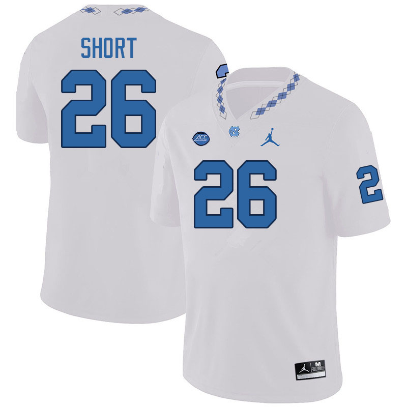 Men #26 Naari Short North Carolina Tar Heels College Football Jerseys Sale-White